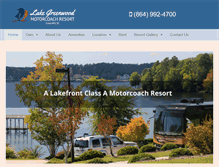 Tablet Screenshot of lakegreenwoodresort.com